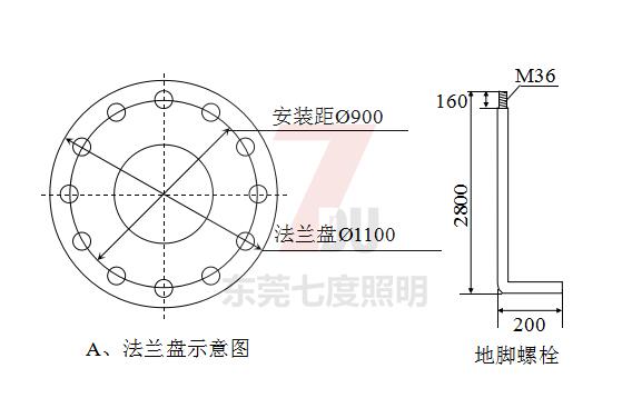 30米丝瓜破解版5i基础地脚螺栓及定位调节板示意图