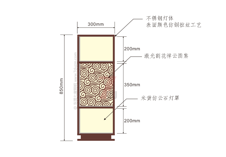 丝瓜成视频人app下载localhost照明2020新款新中式祥云矮柱柱头灯850mm高尺寸示意图